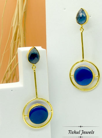 Premium Stone Based Blue Earring with Stone