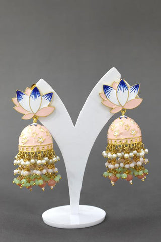 AVINTA PEACH JHUMKA EARRING