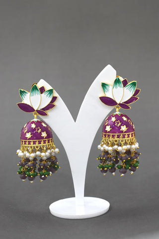 AVINTA PURPLE JHUMKA EARRING