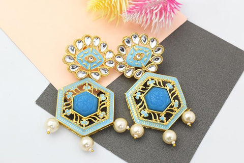 SKY BLUE TRISHLA JHUMKA EARRING