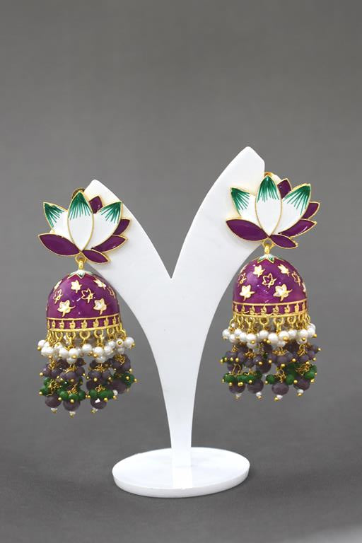 AVINTA PURPEL JHUMKA EARRING