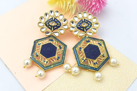 BLUE TRISHLA JHUMKA EARRING