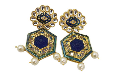 BLUE TRISHLA JHUMKA EARRING