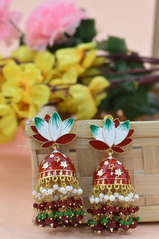 AVINTA RANI MAGENTA JHUMKA EARRING