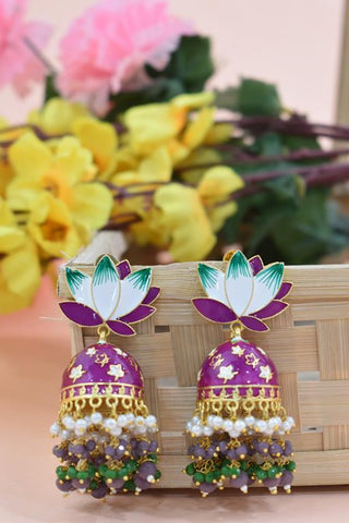 AVINTA PURPEL JHUMKA EARRING