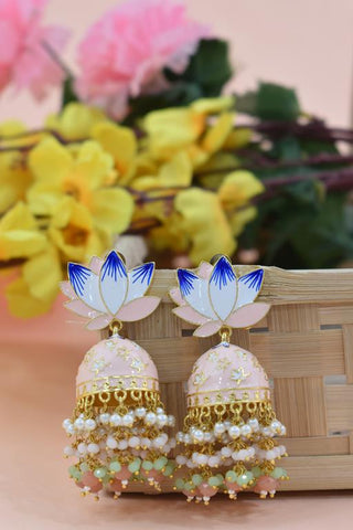 AVINTA PEACH JHUMKA EARRING