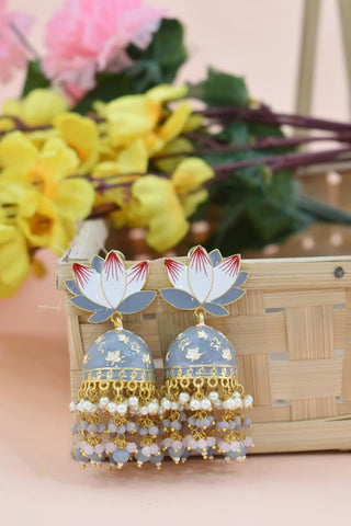 AVINTA GREY JHUMKA EARRING