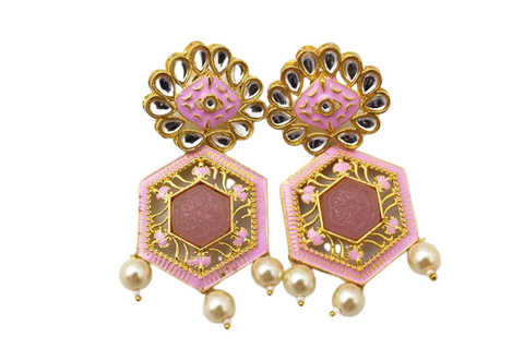 PINK TRISHLA JHUMKA EARRING