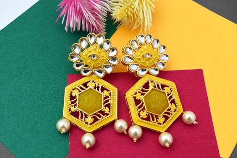 YELLOW TRISHLA JHUMKA EARRING