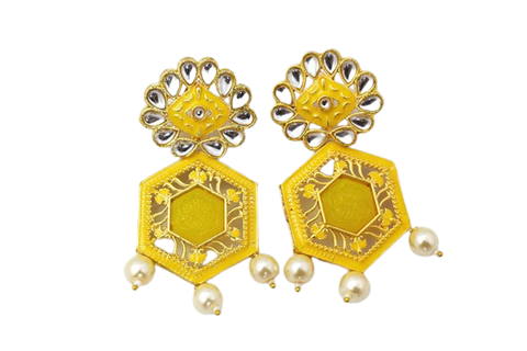 YELLOW TRISHLA JHUMKA EARRING