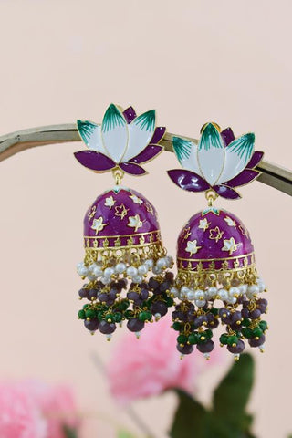 AVINTA PURPEL JHUMKA EARRING