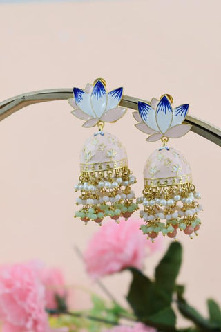 AVINTA PEACH JHUMKA EARRING