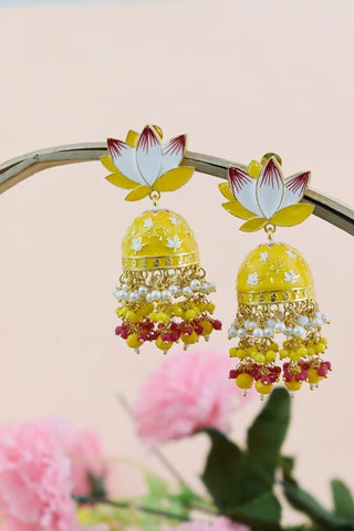 AVINTA YELLOW JHUMKA EARRING