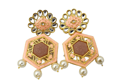 PEACH TRISHLA JHUMKA EARRING