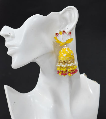 AVINTA YELLOW JHUMKA EARRING