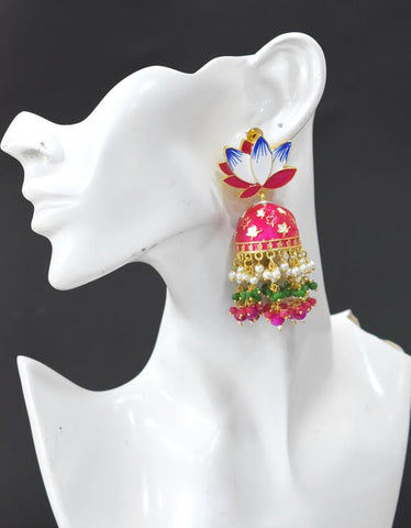 AVINTA RANI MAGENTA JHUMKA EARRING