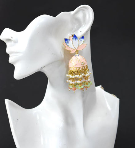 AVINTA PEACH JHUMKA EARRING