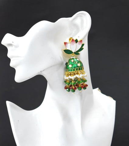 AVINTA GREEN JHUMKA EARRING