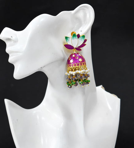 AVINTA PURPLE JHUMKA EARRING