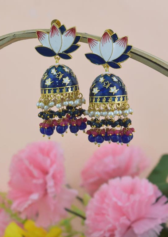 AVINTA BLUE JHUMKA EARRING