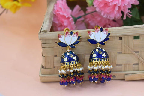 AVINTA BLUE JHUMKA EARRING