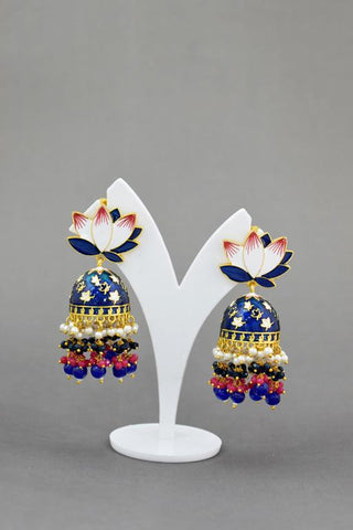 AVINTA BLUE JHUMKA EARRING