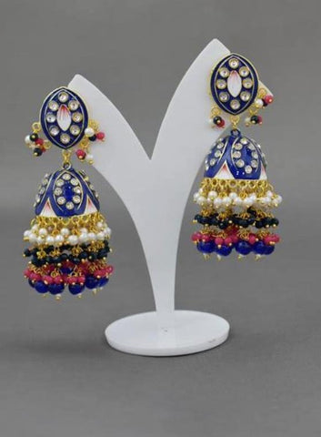 BLUE ZAVERI JHUMKA EARRING