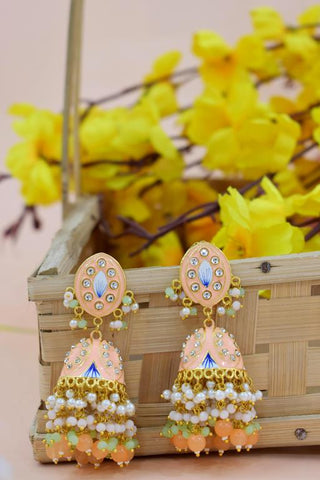 PEACH ZAVERI JHUMKA EARRING