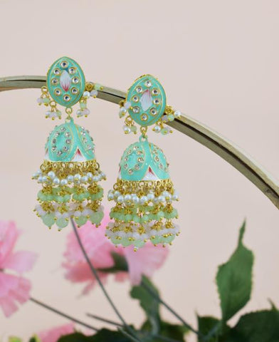 MINT ZAVERI JHUMKA EARRING