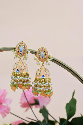 PEACH ZAVERI JHUMKA EARRING