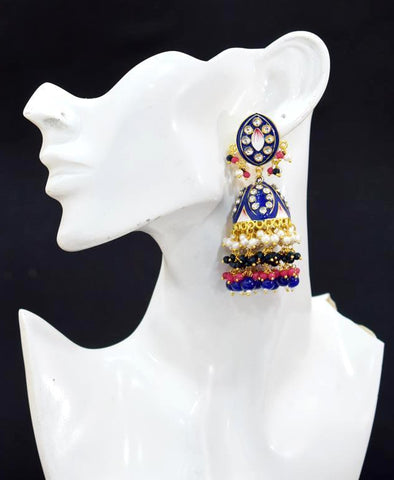 BLUE ZAVERI JHUMKA EARRING