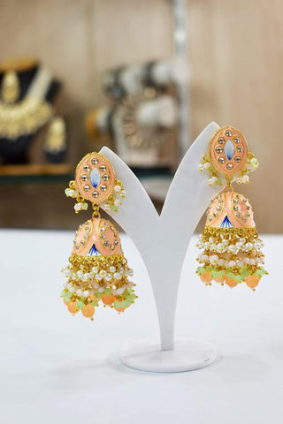 PEACH ZAVERI JHUMKA EARRING