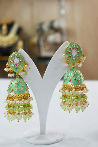 MINT ZAVERI JHUMKA EARRING