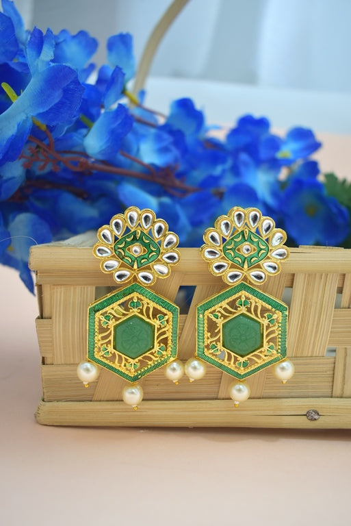 GREEN TRISHLA JHUMKA EARRING