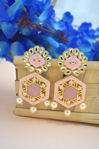 PINK TRISHLA JHUMKA EARRING