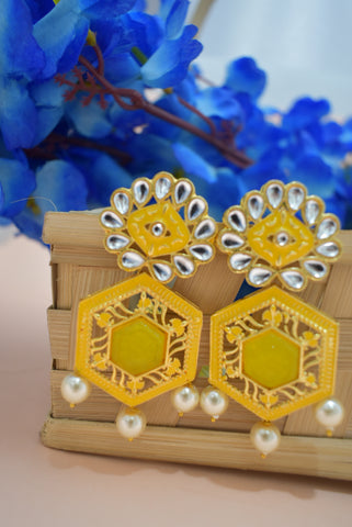 YELLOW TRISHLA JHUMKA EARRING