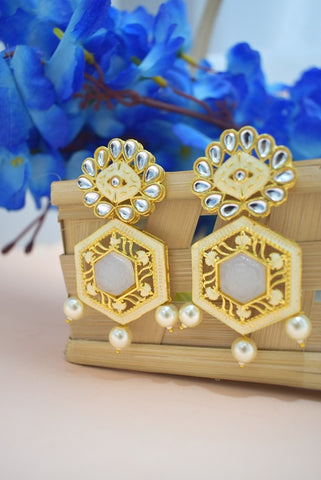 OFF WHITE TRISHLA JHUMKA EARRING