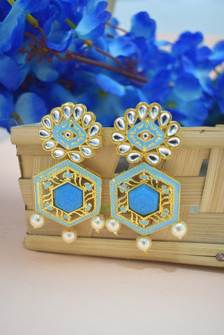 SKY BLUE TRISHLA JHUMKA EARRING