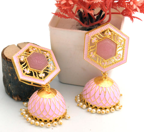 PINK THANVIKA JHUMKIS