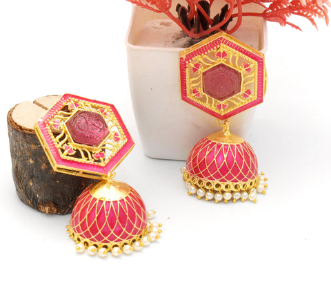 Magenta Diva Jhumkis Earring