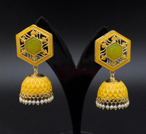 YELLOW THANVIKA JHUMKIS