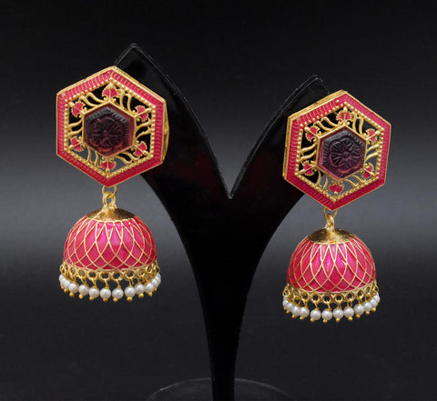 Magenta Diva Jhumkis Earring