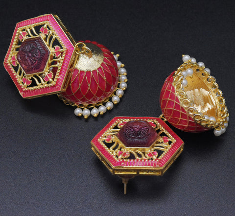 Magenta Diva Jhumkis Earring