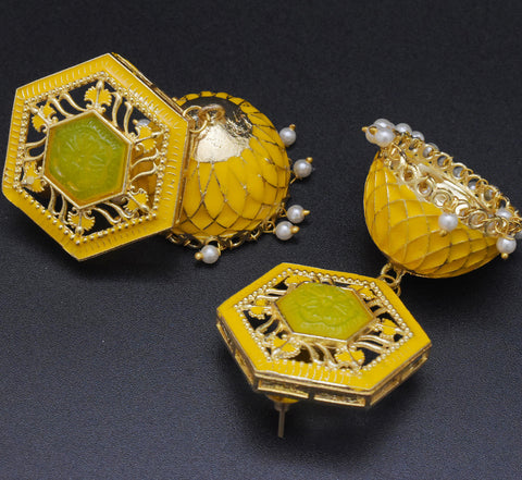 YELLOW THANVIKA JHUMKIS