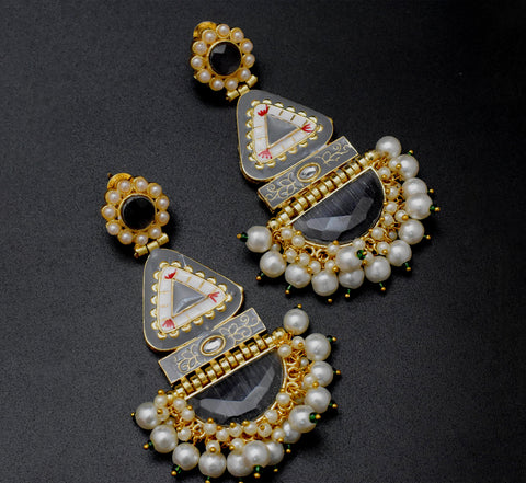 Grey Misha Jhumkis Earring