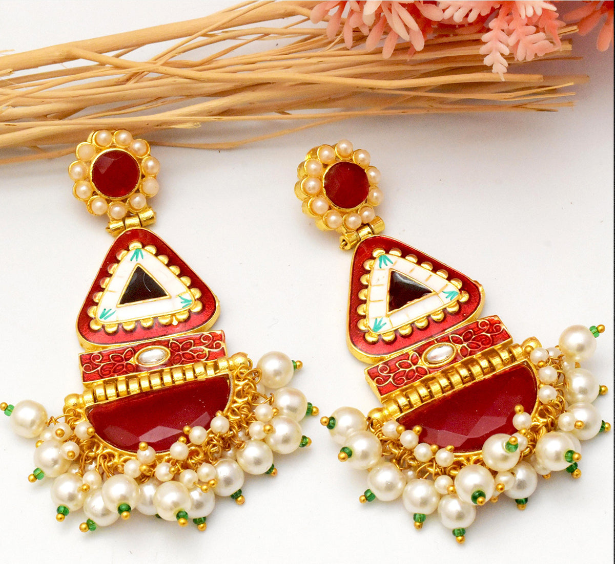 Mahroon Darkest Red Misha Dangle Earring