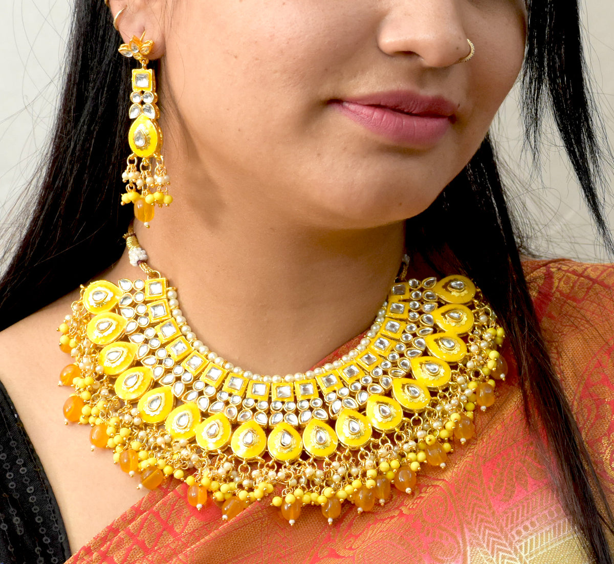 Yellow Taniska Classic Necklace Set